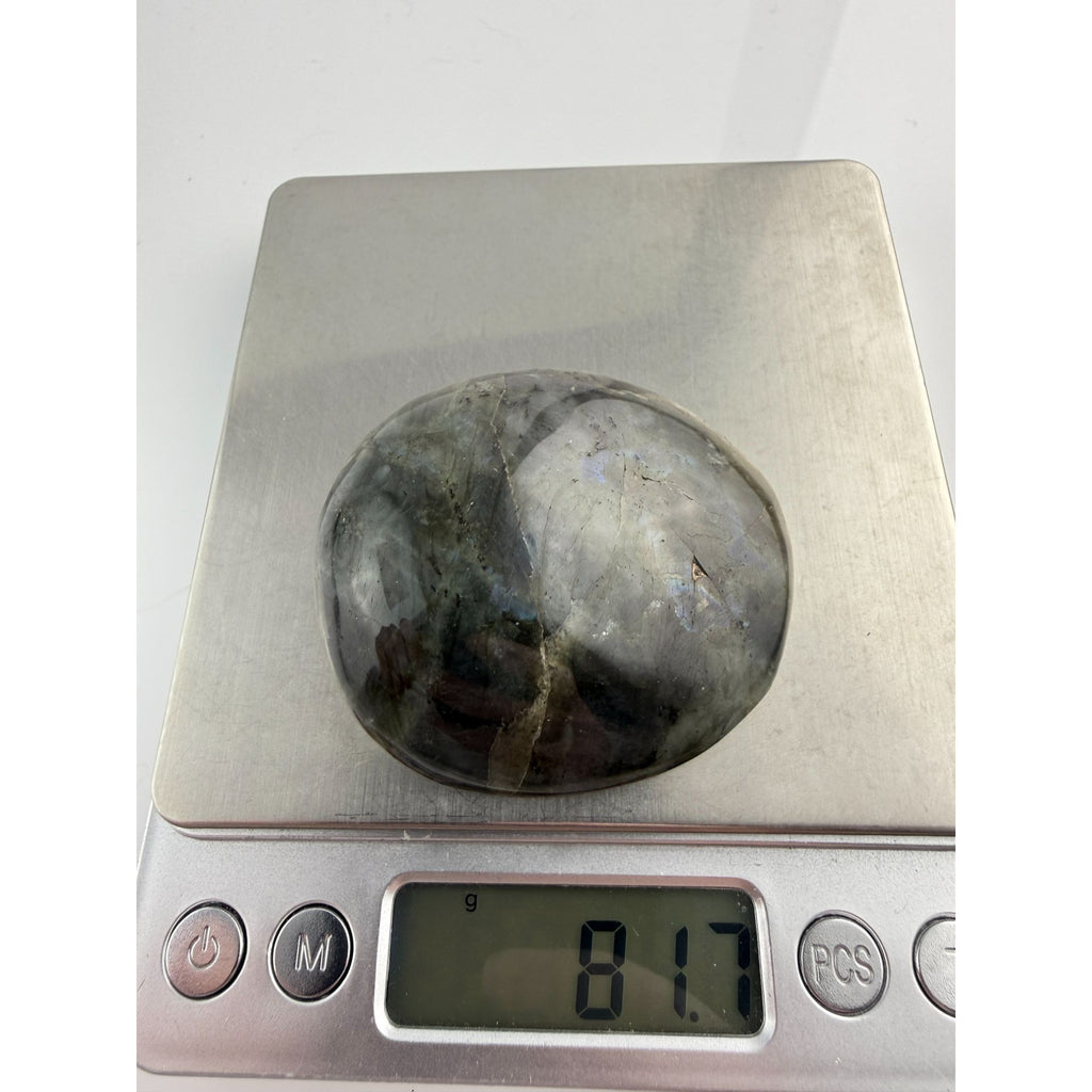 Polished Round Form Labradorite Piece Specimen 81.7g Weight 2 Inch Max Length