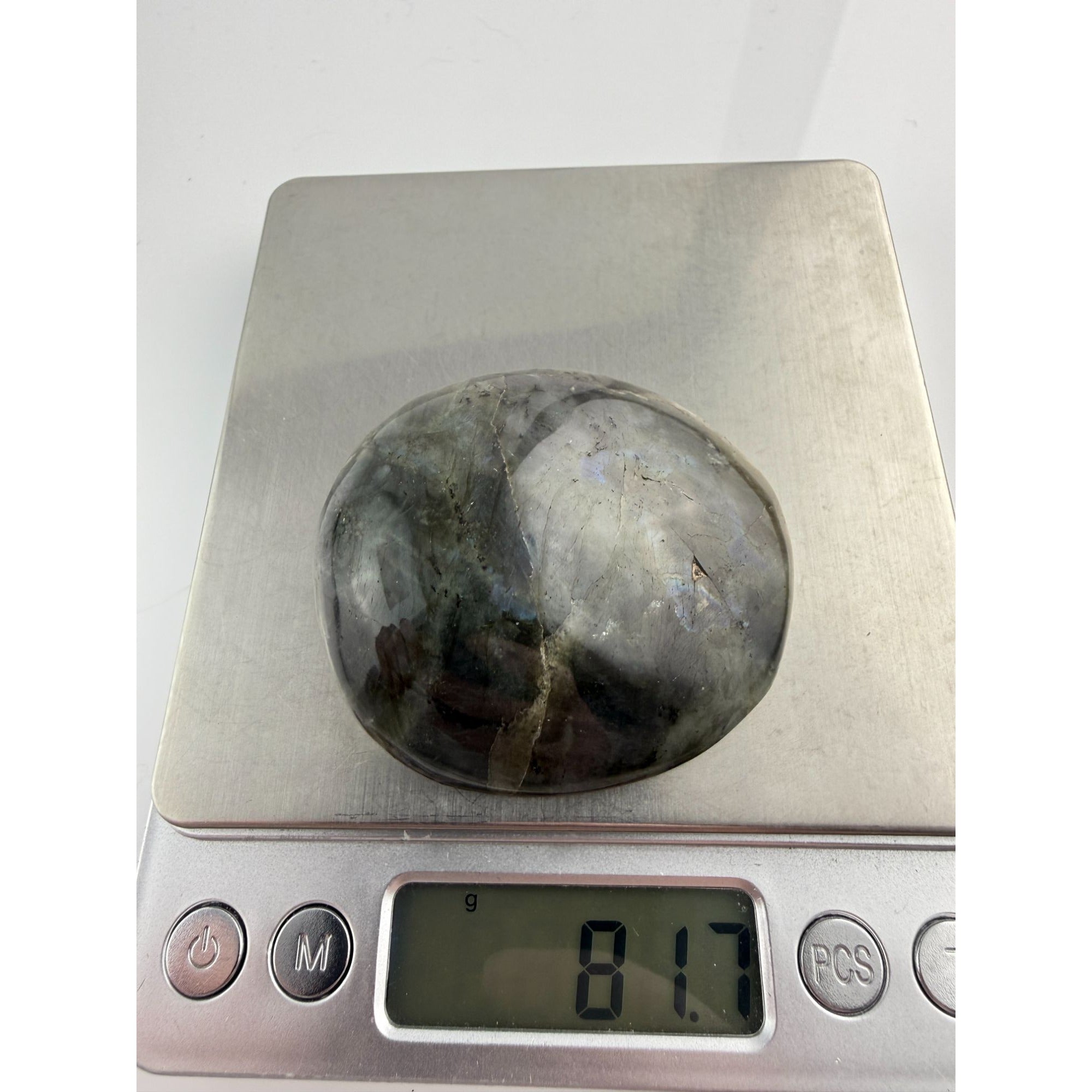 Polished Round Form Labradorite Piece Specimen 81.7g Weight 2 Inch Max Length