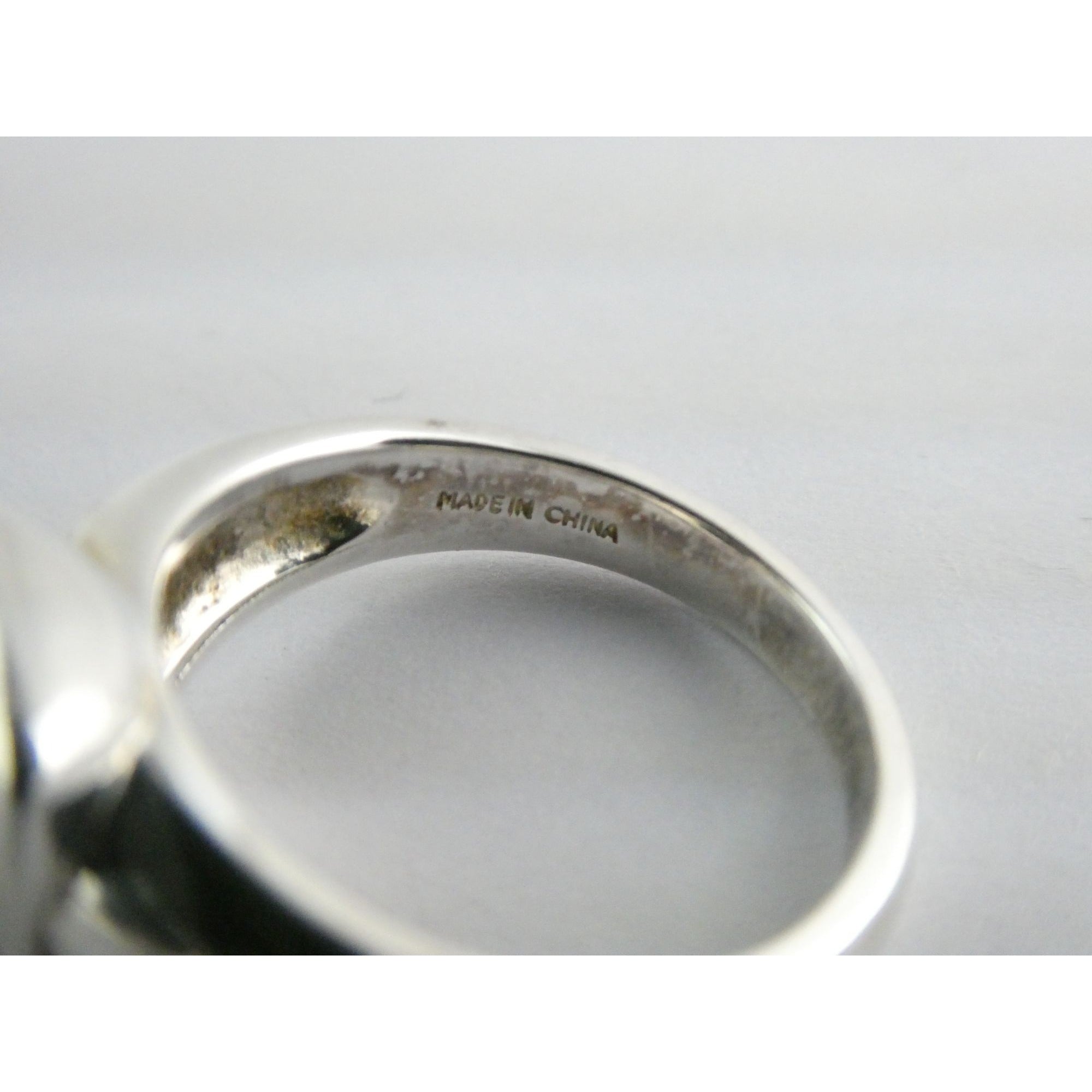 Sterling Silver Blue Opal Mosaic Inlay Ring Size 8 Weighs 7.3g 925