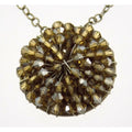 Handmade Wire Beaded American Quarter Pendant Necklace Silvertone Metal Chain