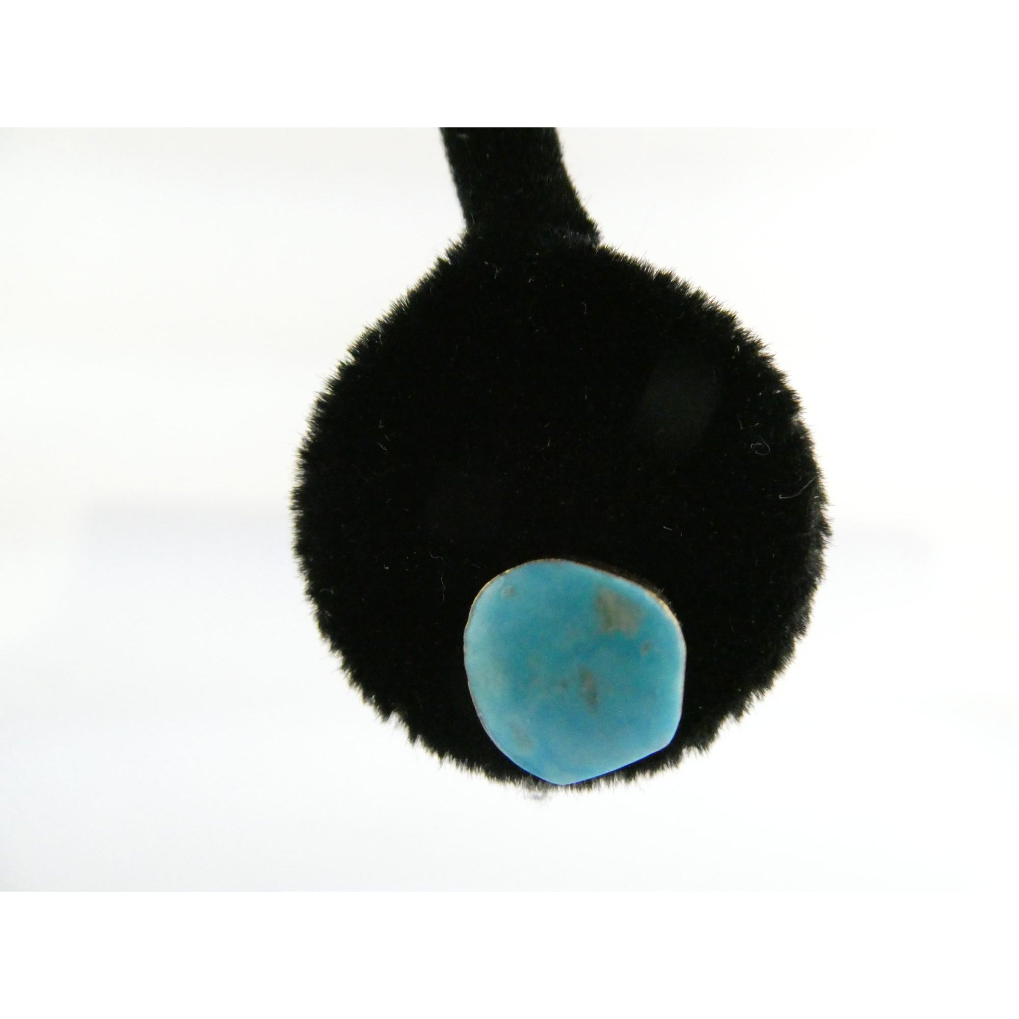 Gilt Sterling Silver Freeform Turquoise Cabochon Stud Earrings 1.5g 8mm Diameter