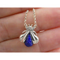 Slane & Slane Sterling Silver Lapis and Natural Diamond Eye Bee Pendant Necklace