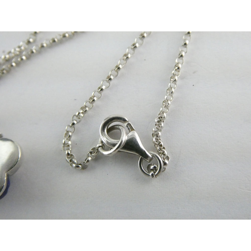 Slane & Slane Sterling Silver Lapis and Natural Diamond Eye Bee Pendant Necklace