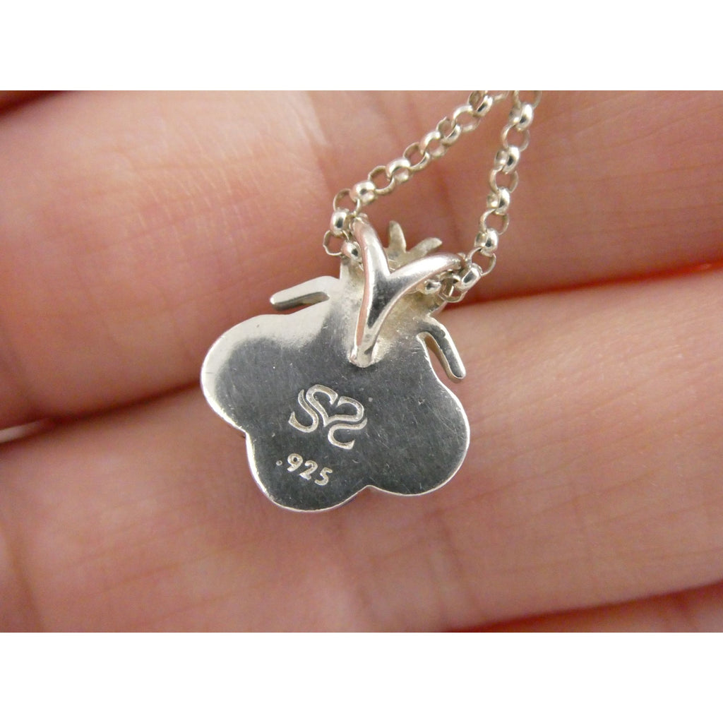 Slane & Slane Sterling Silver Lapis and Natural Diamond Eye Bee Pendant Necklace
