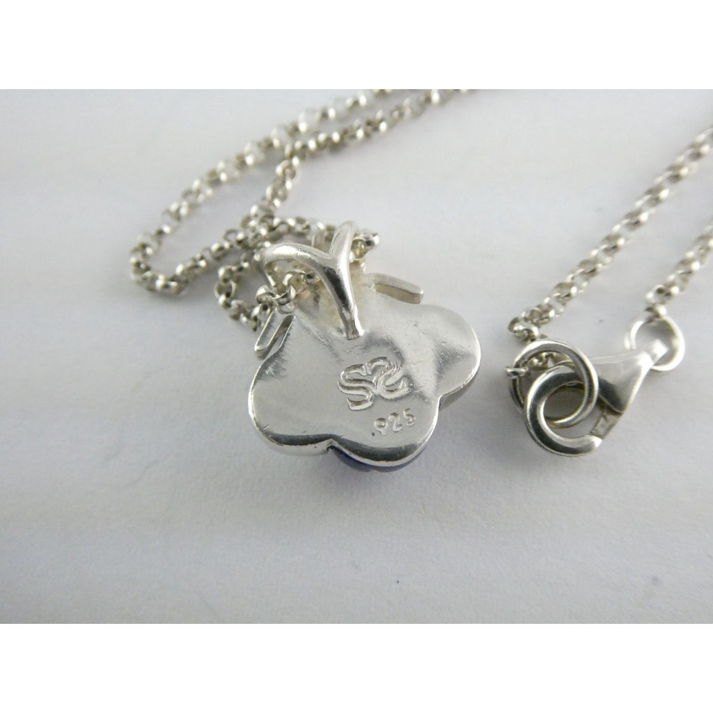 Slane & Slane Sterling Silver Lapis and Natural Diamond Eye Bee Pendant Necklace