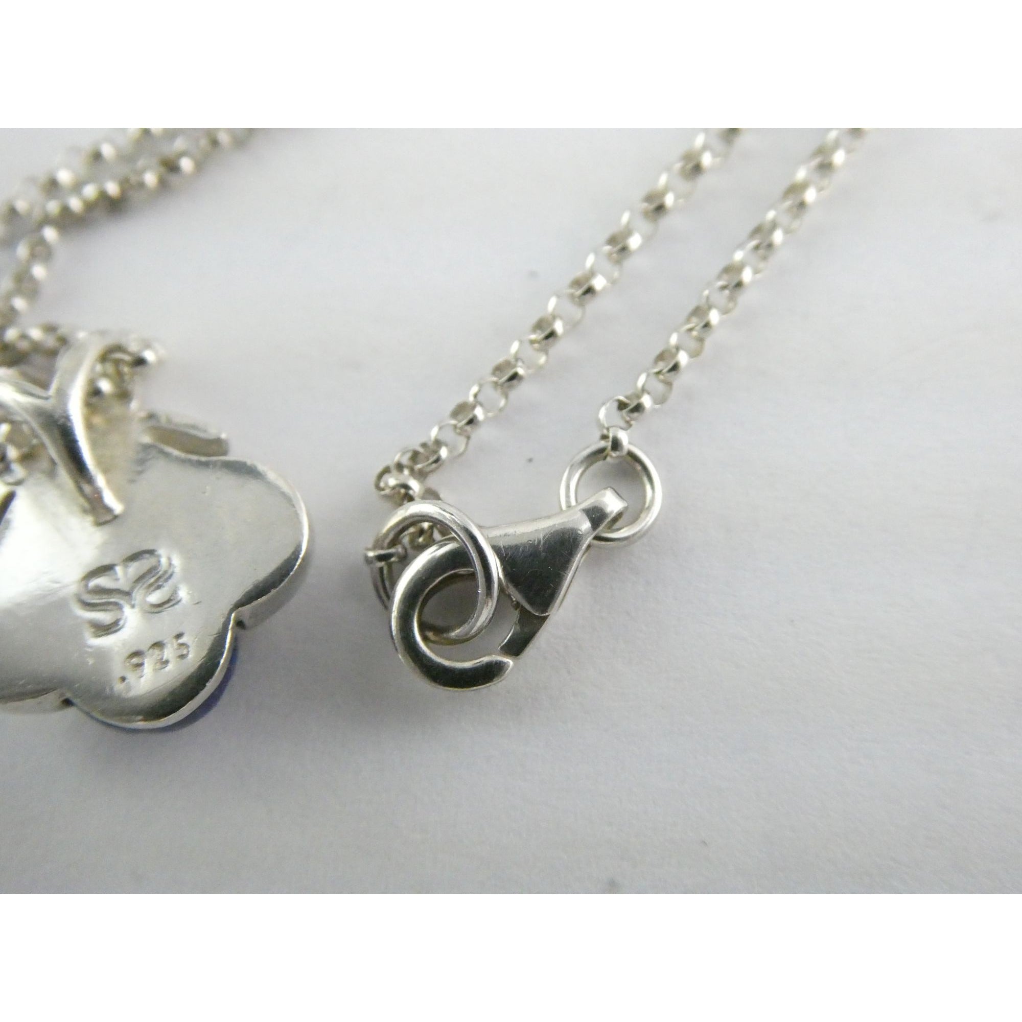 Slane & Slane Sterling Silver Lapis and Natural Diamond Eye Bee Pendant Necklace