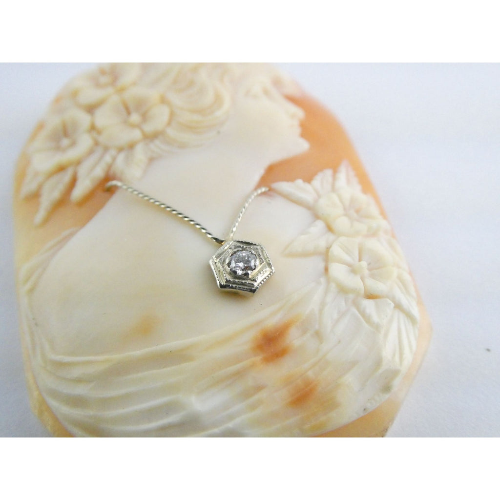 Antique Art Nouveau Shell Loose Cameo Habille Old Mine Diamond 45mm x 33mm Size