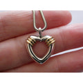 Tiffany and Co 18k Gold and Sterling Silver Combination Heart Pendant Necklace