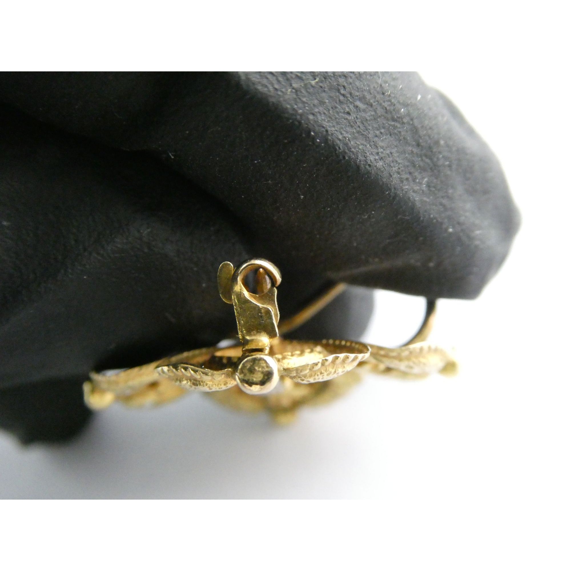 Antique 14k Gold Natural Mine Cut Diamond White Enameled Flower Pin Brooch Fob