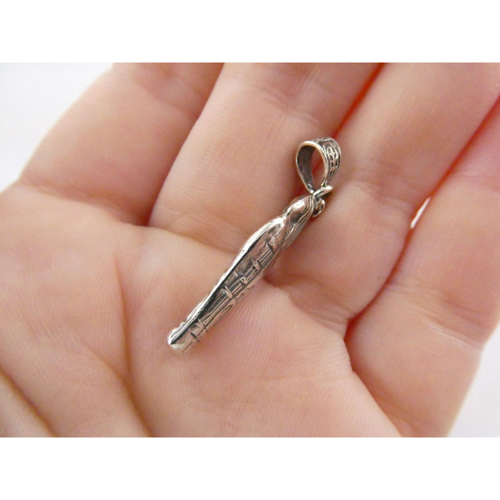 Vintage Sterling Silver Egyptian Pharaoh Mummy Sarcophagus Pendant 1.6g 37mm