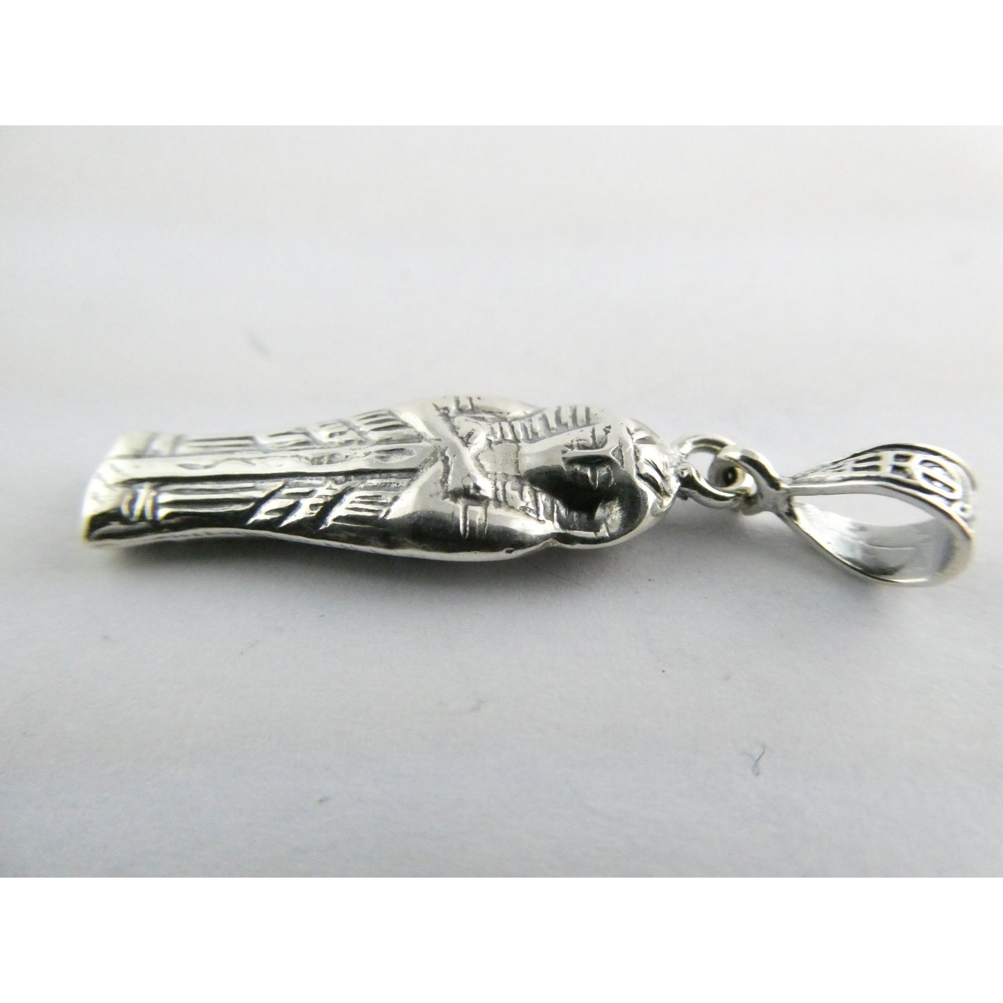 Vintage Sterling Silver Egyptian Pharaoh Mummy Sarcophagus Pendant 1.6g 37mm
