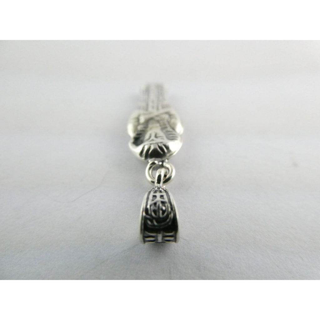 Vintage Sterling Silver Egyptian Pharaoh Mummy Sarcophagus Pendant 1.6g 37mm