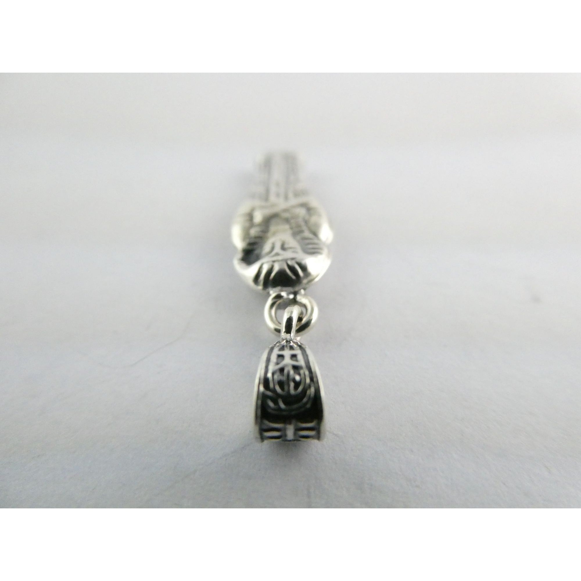 Vintage Sterling Silver Egyptian Pharaoh Mummy Sarcophagus Pendant 1.6g 37mm