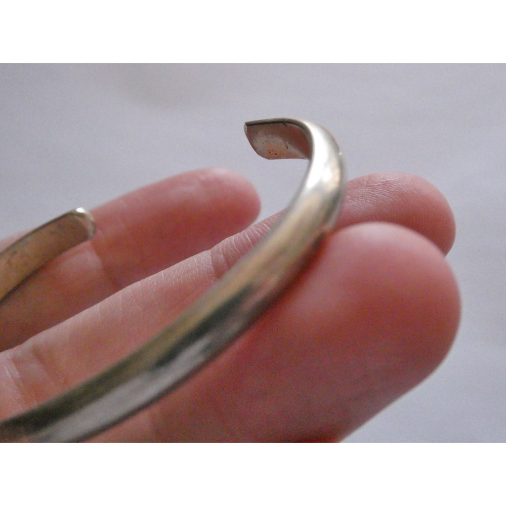 Lee McCray NA Navajo Sterling Silver Slender Cuff Bracelet 6.5 Inches 14g Weight