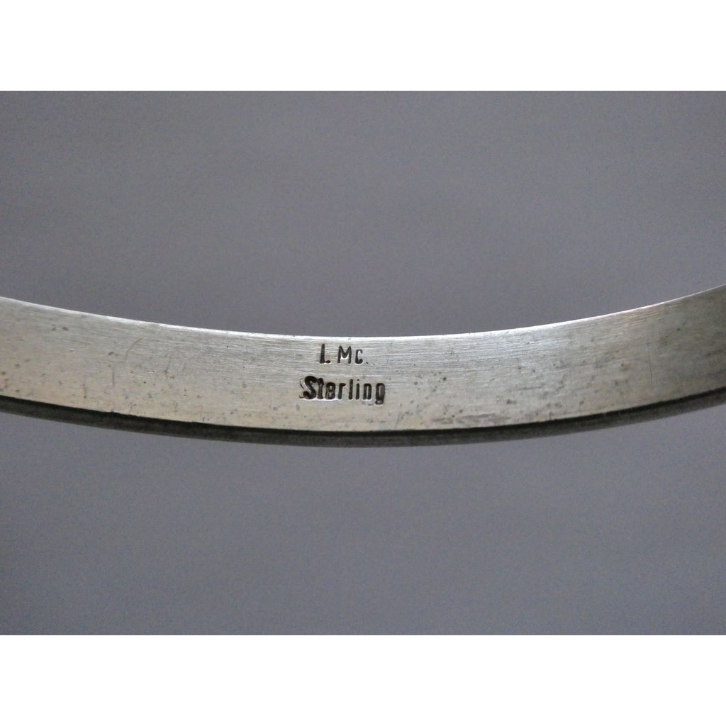 Lee McCray NA Navajo Sterling Silver Slender Cuff Bracelet 6.5 Inches 14g Weight