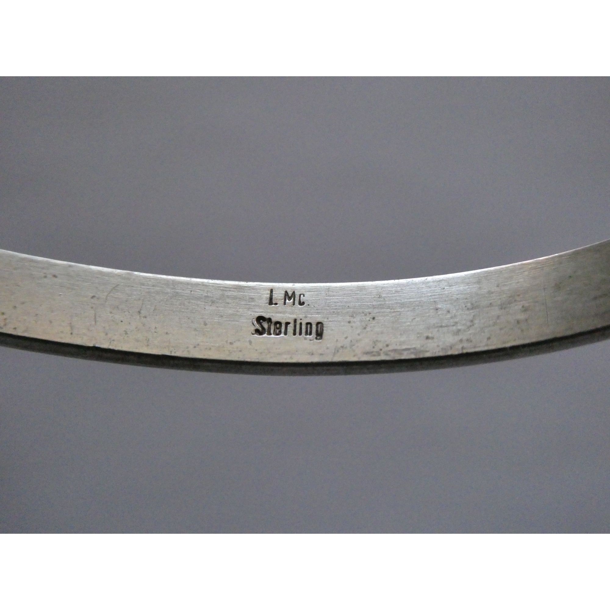 Lee McCray NA Navajo Sterling Silver Slender Cuff Bracelet 6.5 Inches 14g Weight