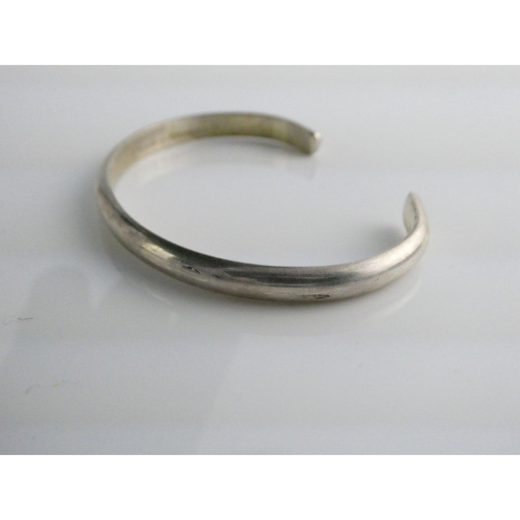 Lee McCray NA Navajo Sterling Silver Slender Cuff Bracelet 6.5 Inches 14g Weight