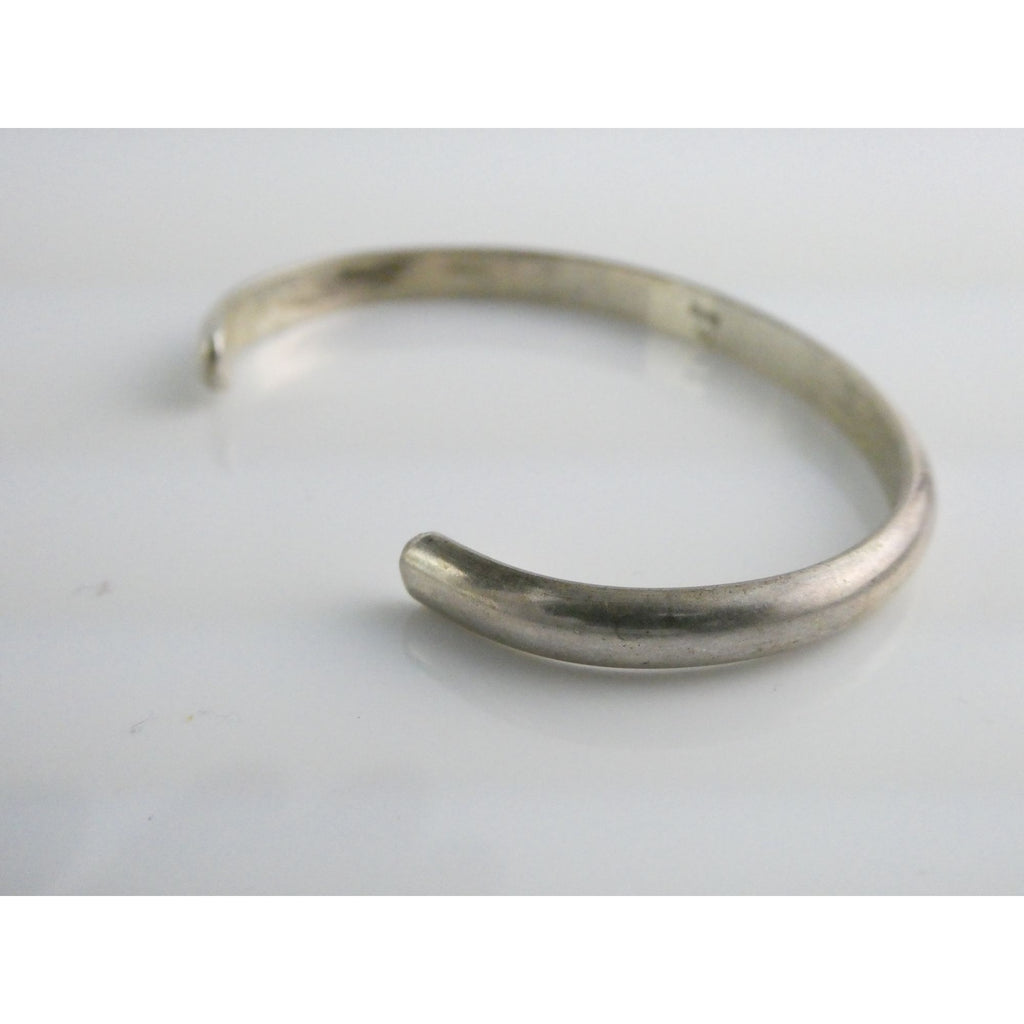 Lee McCray NA Navajo Sterling Silver Slender Cuff Bracelet 6.5 Inches 14g Weight