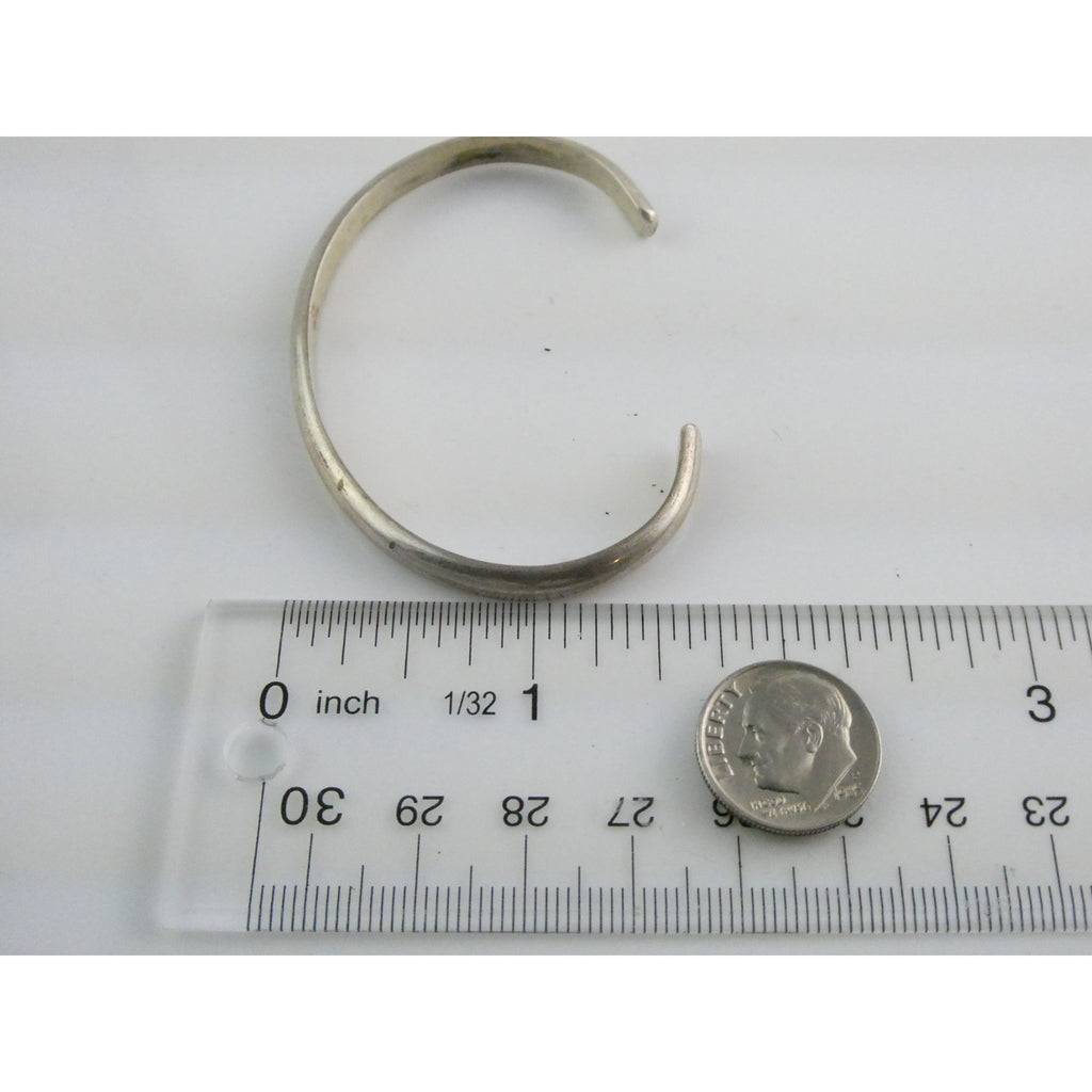 Lee McCray NA Navajo Sterling Silver Slender Cuff Bracelet 6.5 Inches 14g Weight