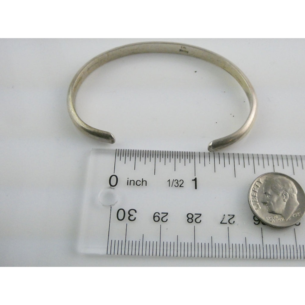 Lee McCray NA Navajo Sterling Silver Slender Cuff Bracelet 6.5 Inches 14g Weight