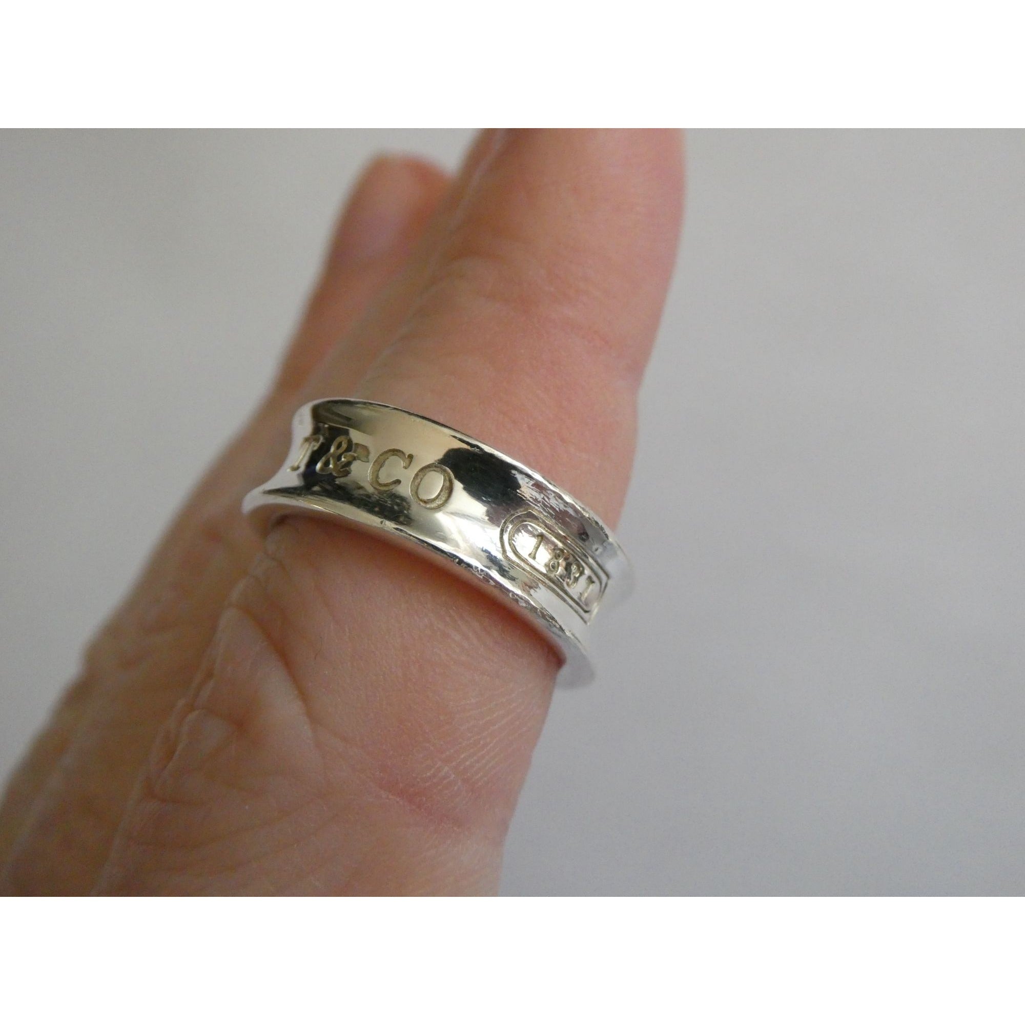 Tiffany & Co. 1837 Sterling Silver Curved Band Ring 925 Size 6.5 7.8 Grams