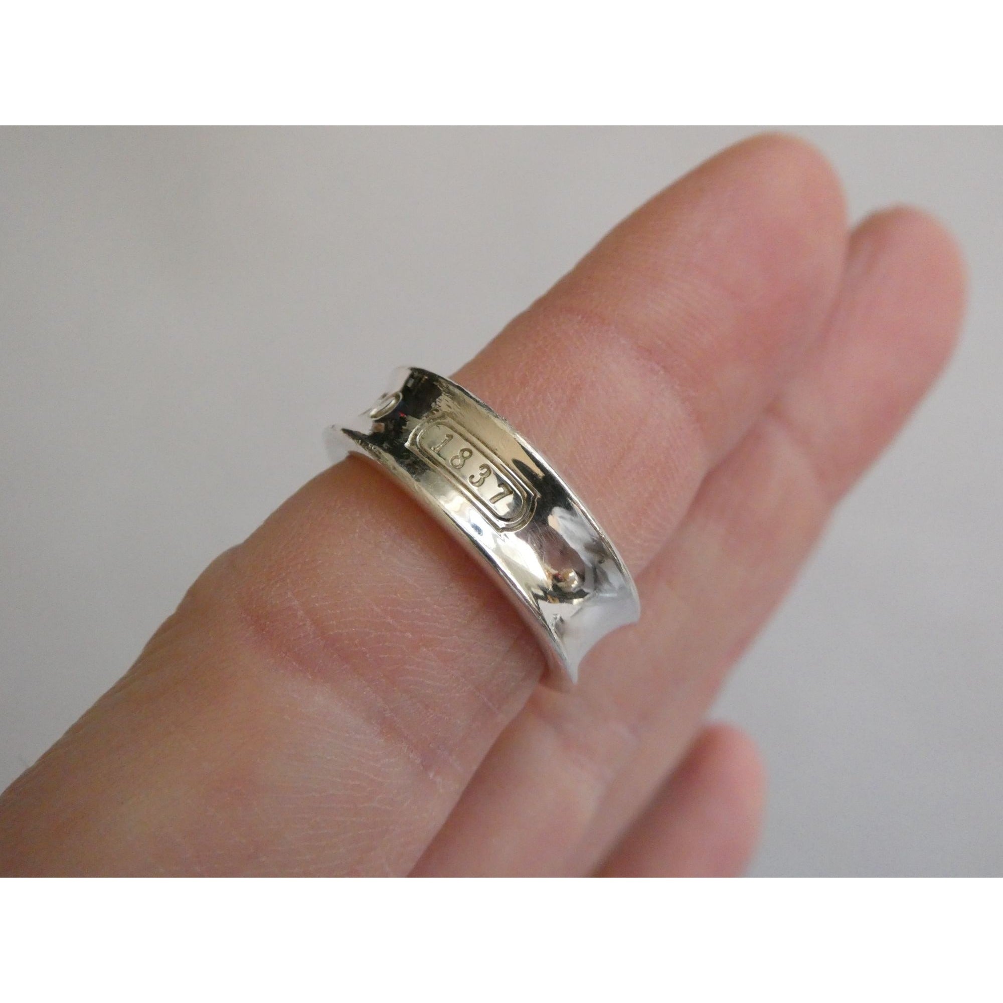 Tiffany & Co. 1837 Sterling Silver Curved Band Ring 925 Size 6.5 7.8 Grams