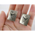 Vintage Tom Bahe NA Navajo Sterling Silver Glyph Cufflinks 15.4g 1 Inch Wide