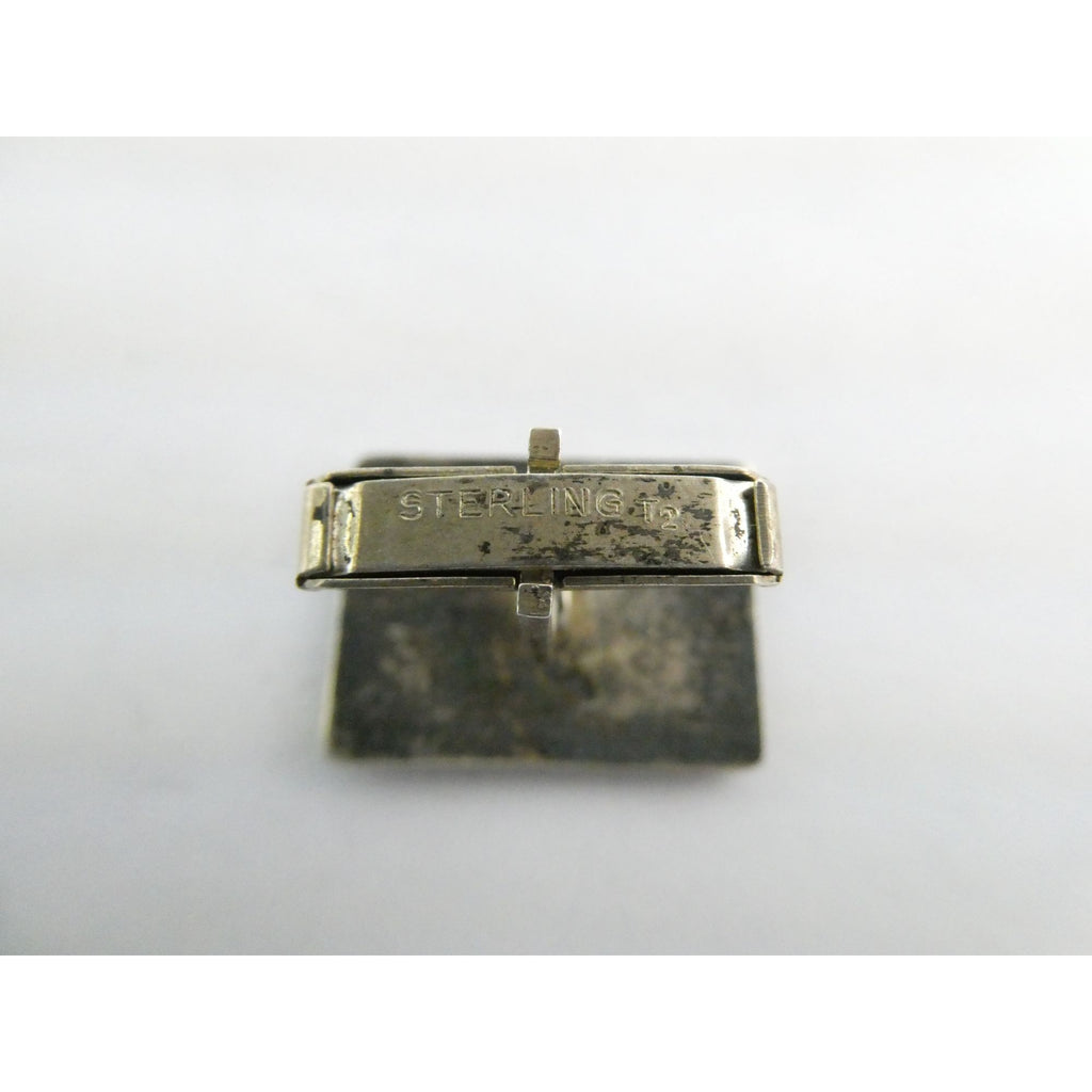 Vintage Tom Bahe NA Navajo Sterling Silver Glyph Cufflinks 15.4g 1 Inch Wide
