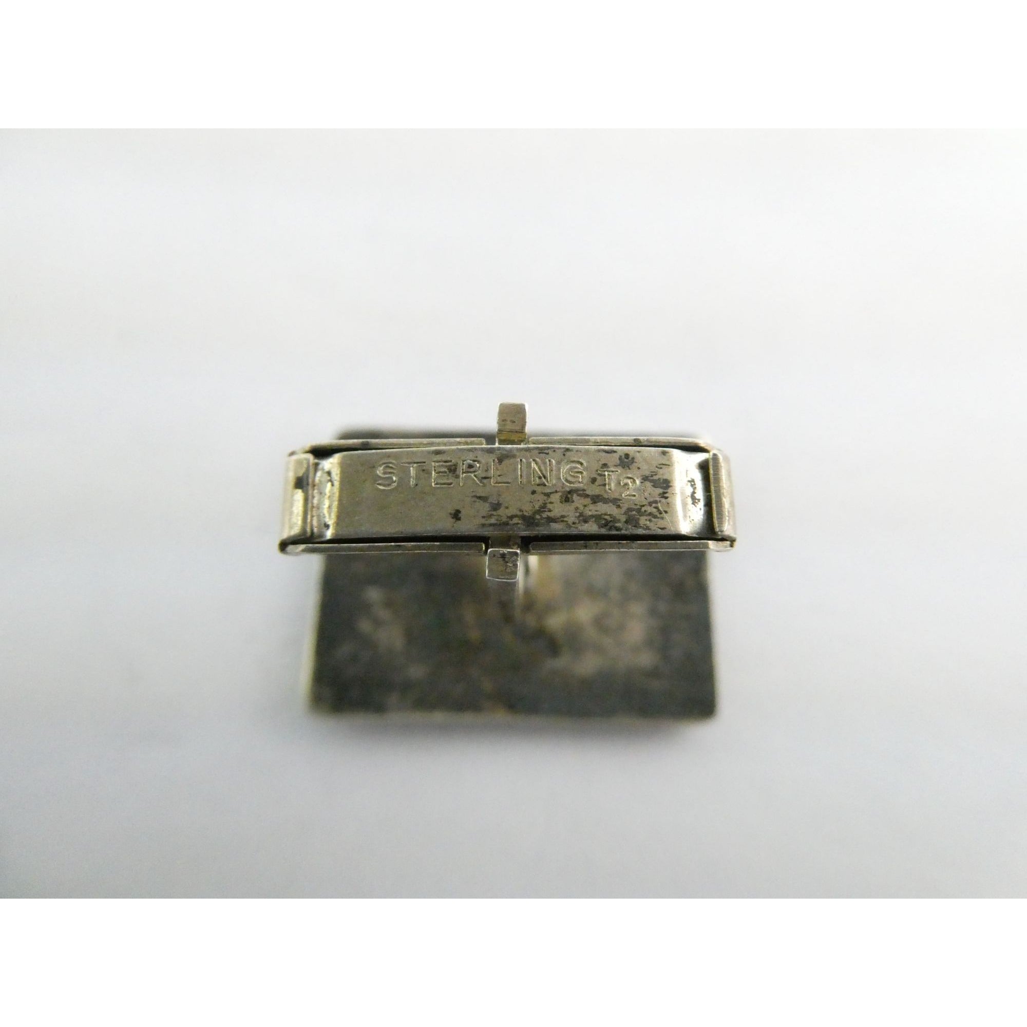 Vintage Tom Bahe NA Navajo Sterling Silver Glyph Cufflinks 15.4g 1 Inch Wide