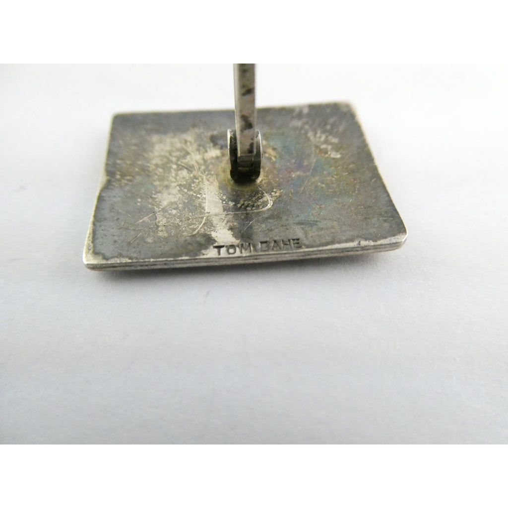 Vintage Tom Bahe NA Navajo Sterling Silver Glyph Cufflinks 15.4g 1 Inch Wide