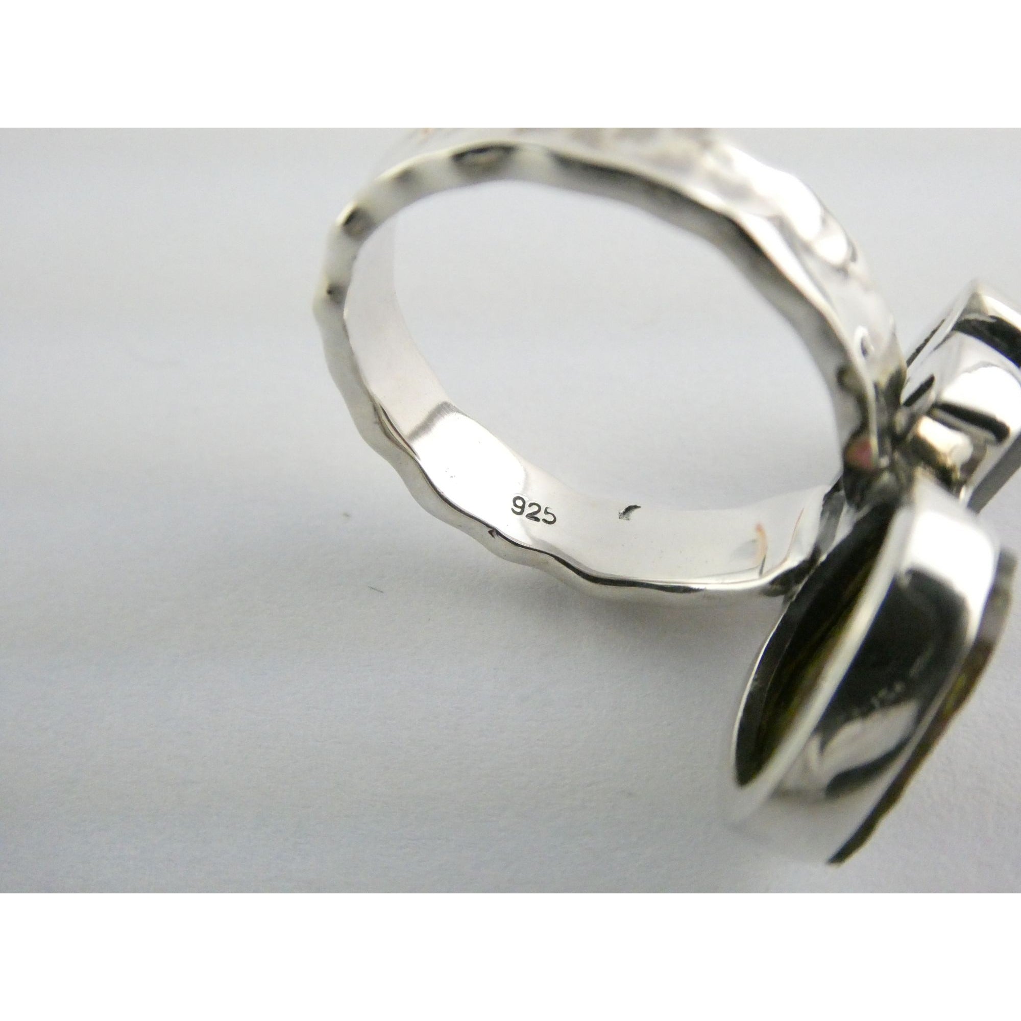Artisan Made Sterling Silver Watermelon Tourmaline Ring Size 5.75 Weighs 5.9g