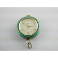 Vintage Gubelin Swiss Green Guilloche Enamel Pendant Watch Sterling Silver WORKS