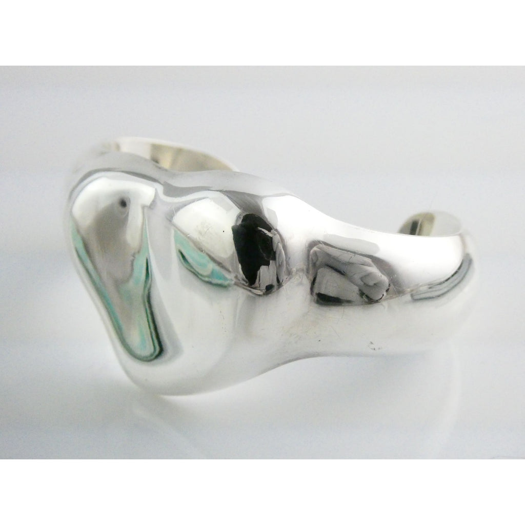 Tiffany and Co Elsa Peretti Sterling Silver Full Heart Cuff Bracelet 6.75 Inches
