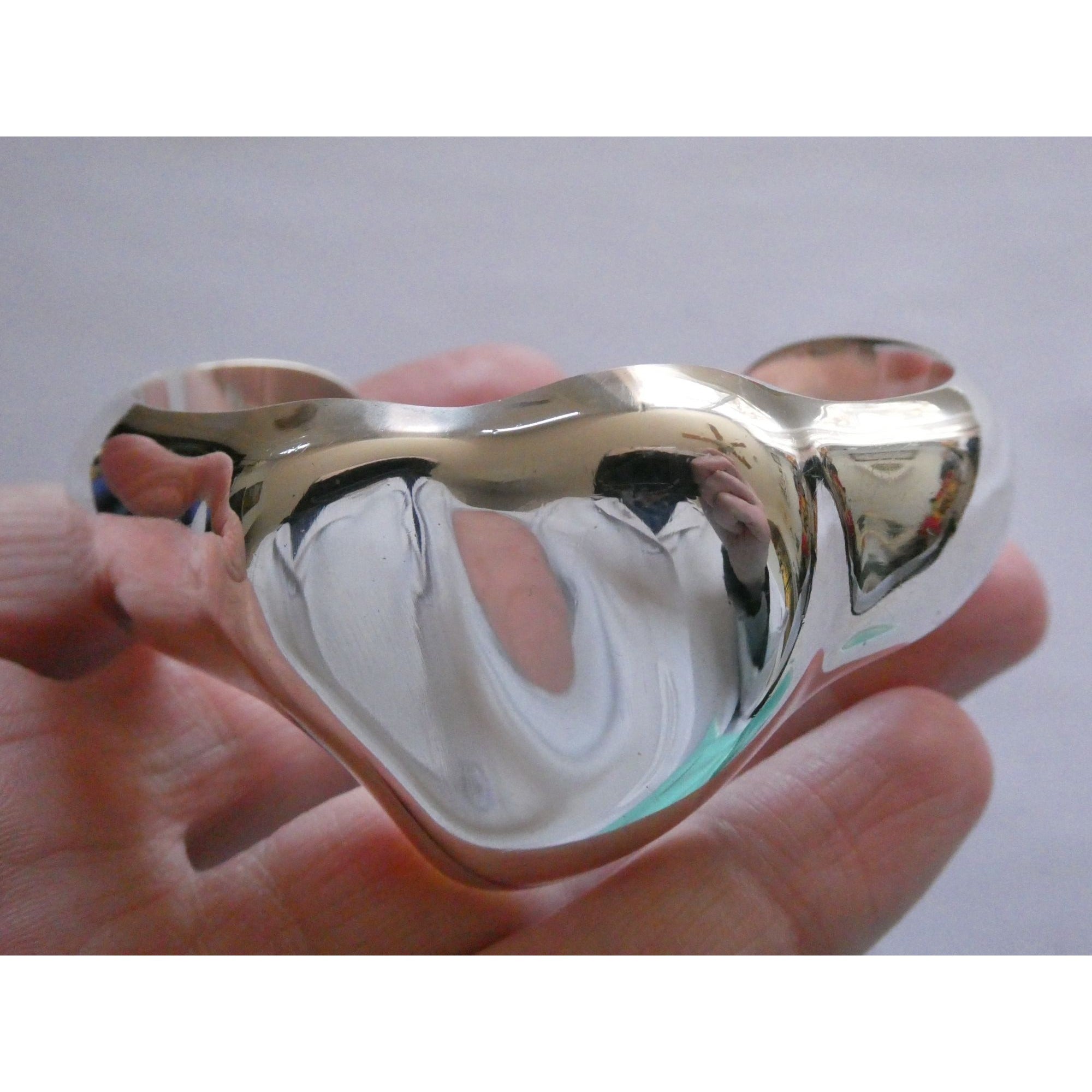 Tiffany and Co Elsa Peretti Sterling Silver Full Heart Cuff Bracelet 6.75 Inches