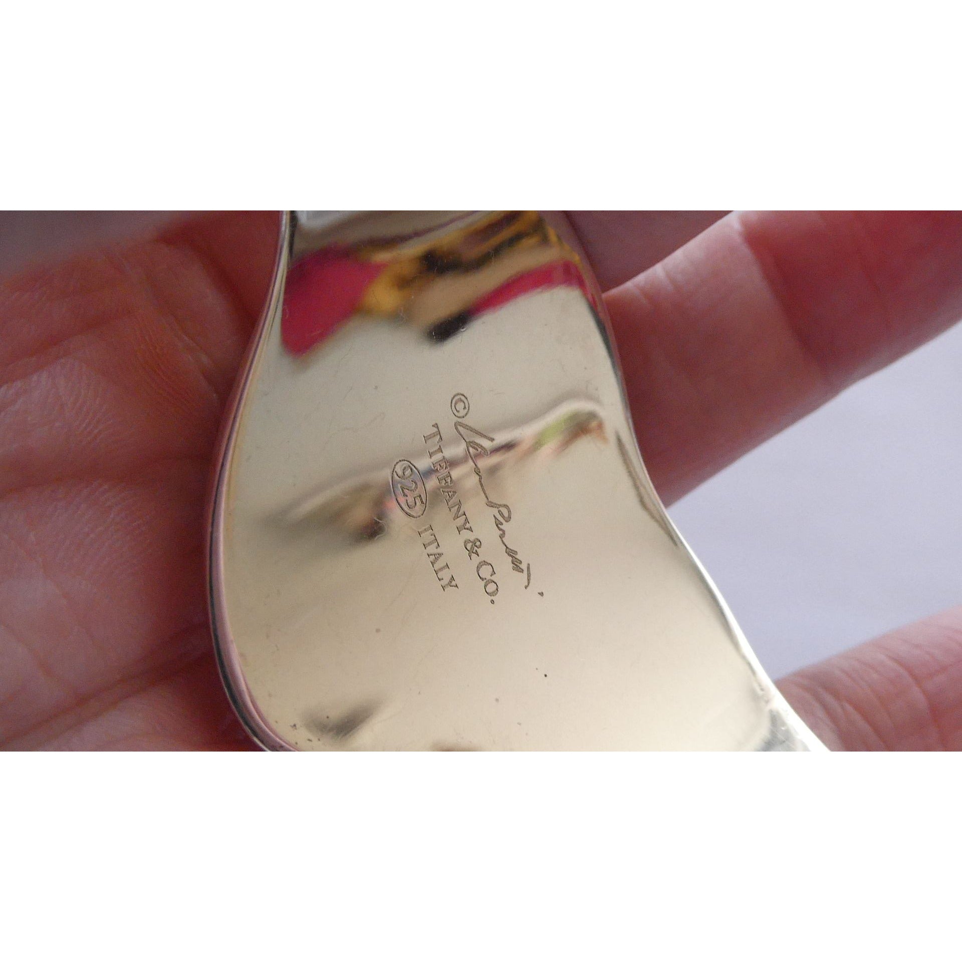 Tiffany and Co Elsa Peretti Sterling Silver Full Heart Cuff Bracelet 6.75 Inches