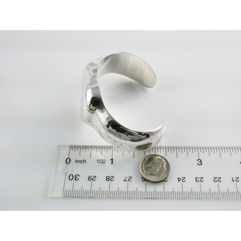 Tiffany and Co Elsa Peretti Sterling Silver Full Heart Cuff Bracelet 6.75 Inches
