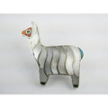 Vintage 950 Silver Mother of Pearl Shell Inlay Llama Pendant 6.4g 1.5 Inch Long