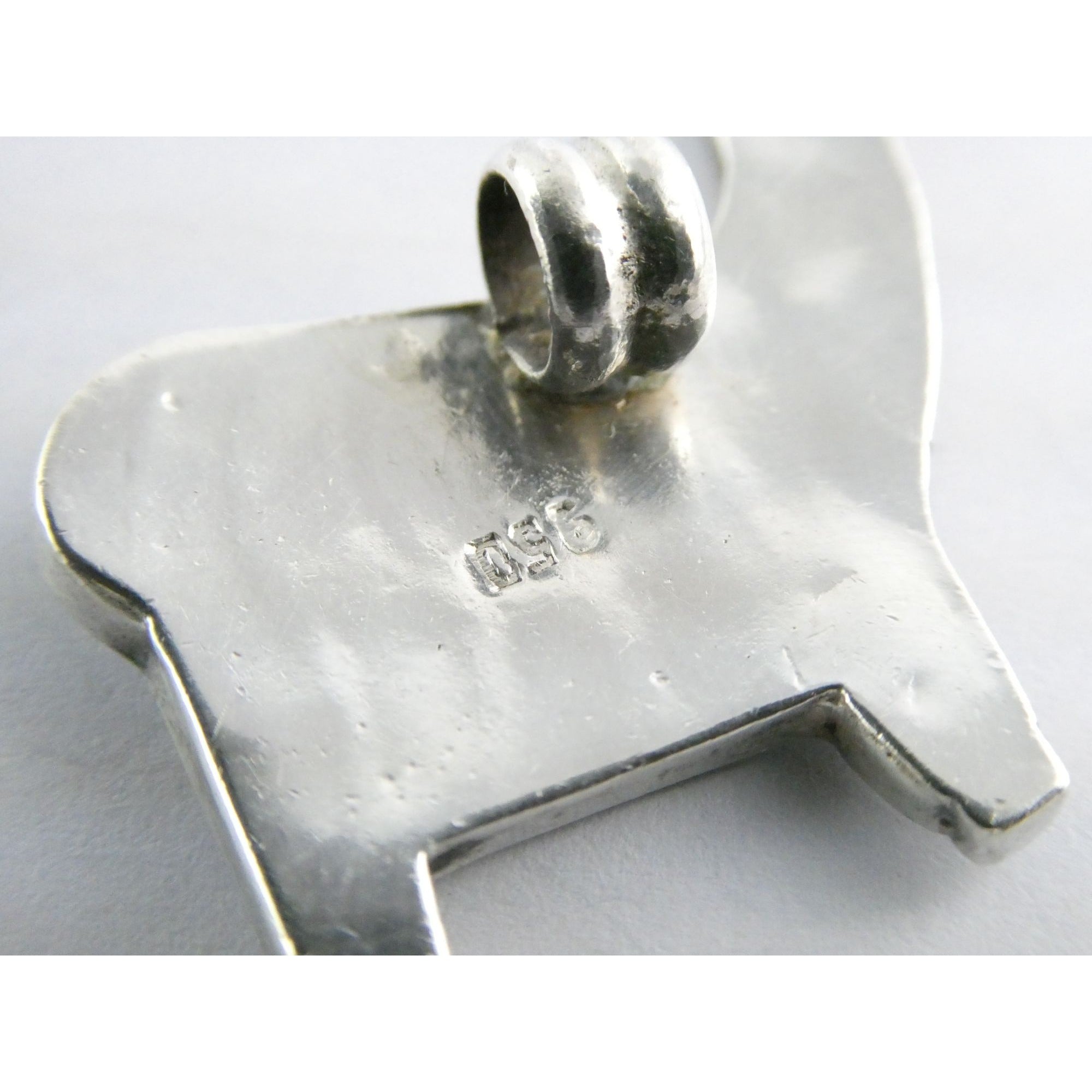 Vintage 950 Silver Mother of Pearl Shell Inlay Llama Pendant 6.4g 1.5 Inch Long