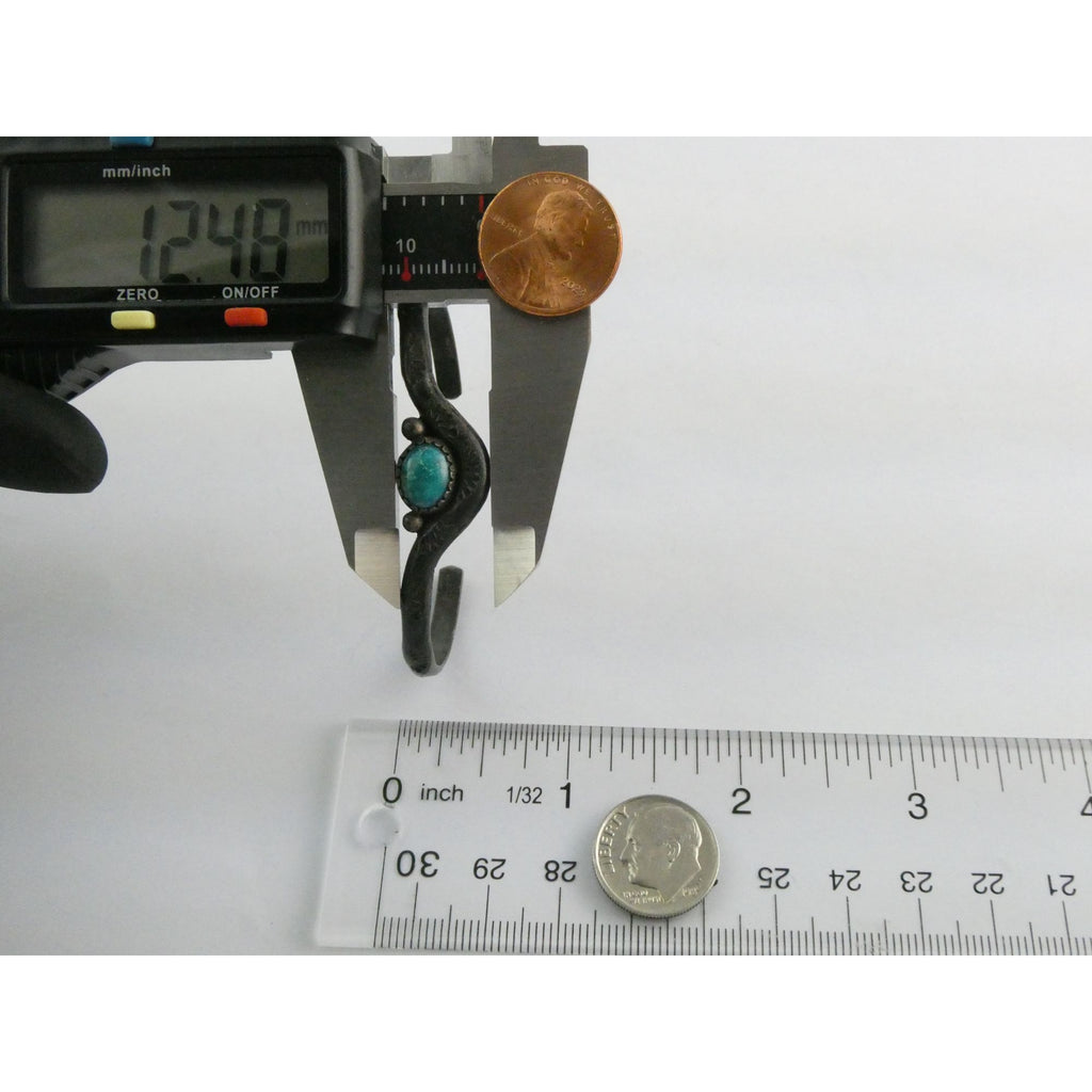 Southwestern Sterling Silver Turquoise Cabochon Cuff Bracelet 6.25 Inches 10.6g