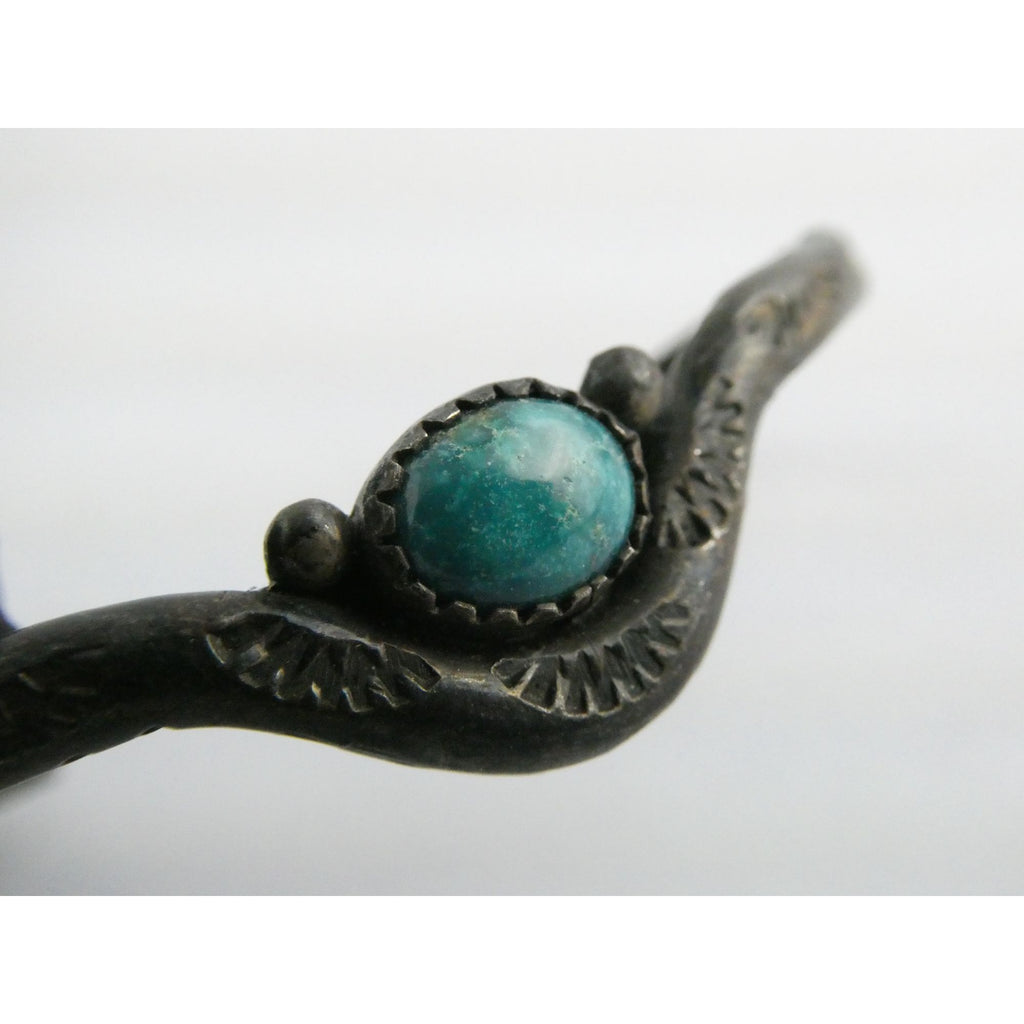 Southwestern Sterling Silver Turquoise Cabochon Cuff Bracelet 6.25 Inches 10.6g