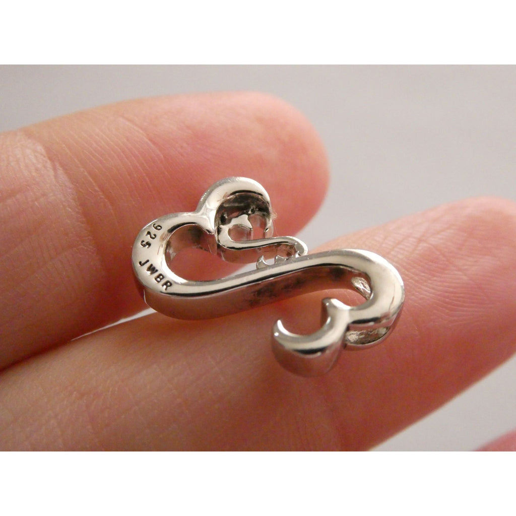 Jane Seymour JWBR Sterling Silver Double Open Hearts Slide Pendant 2.8g 16mm 925