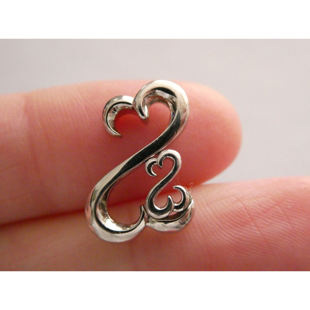 Jane Seymour JWBR Sterling Silver Double Open Hearts Slide Pendant 2.8g 16mm 925