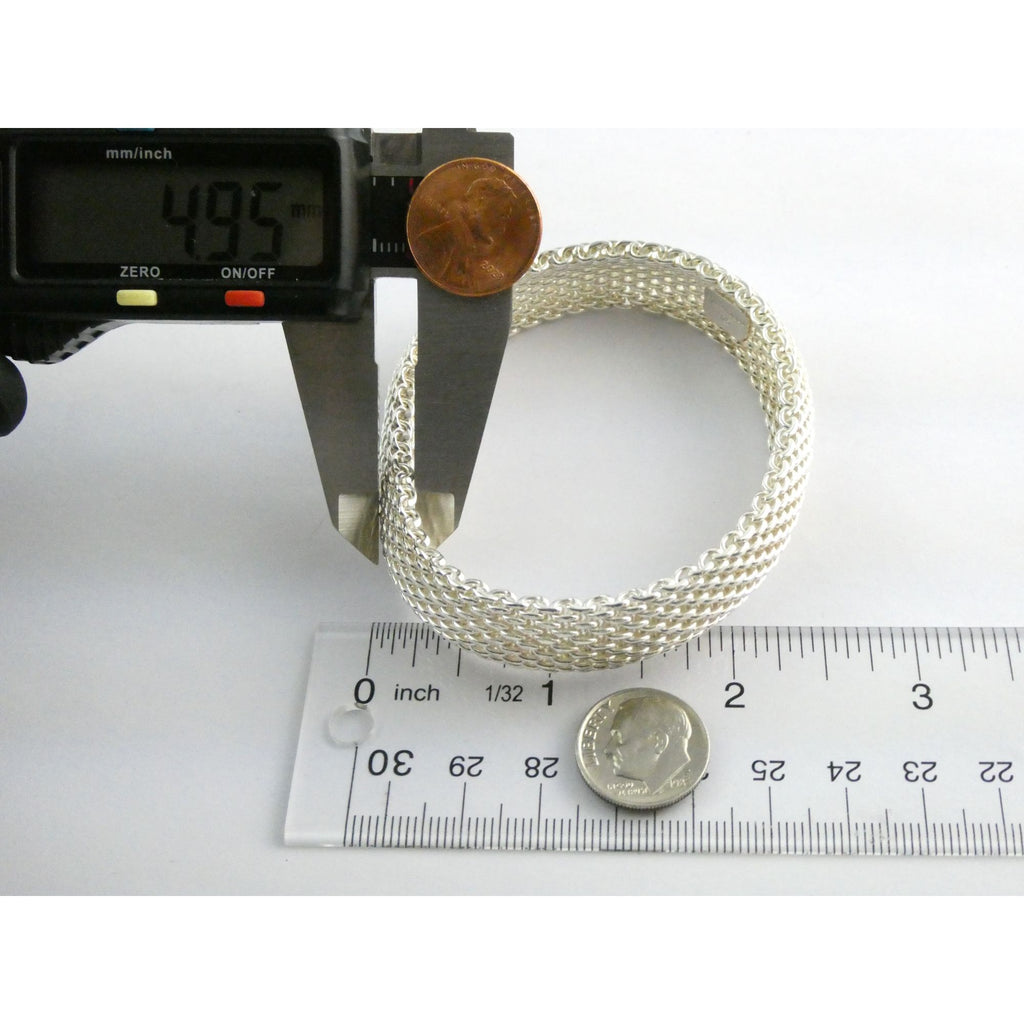 Tiffany & Co Somerset Sterling Silver Mesh Bracelet 925 7.75 Inches 54g Weight