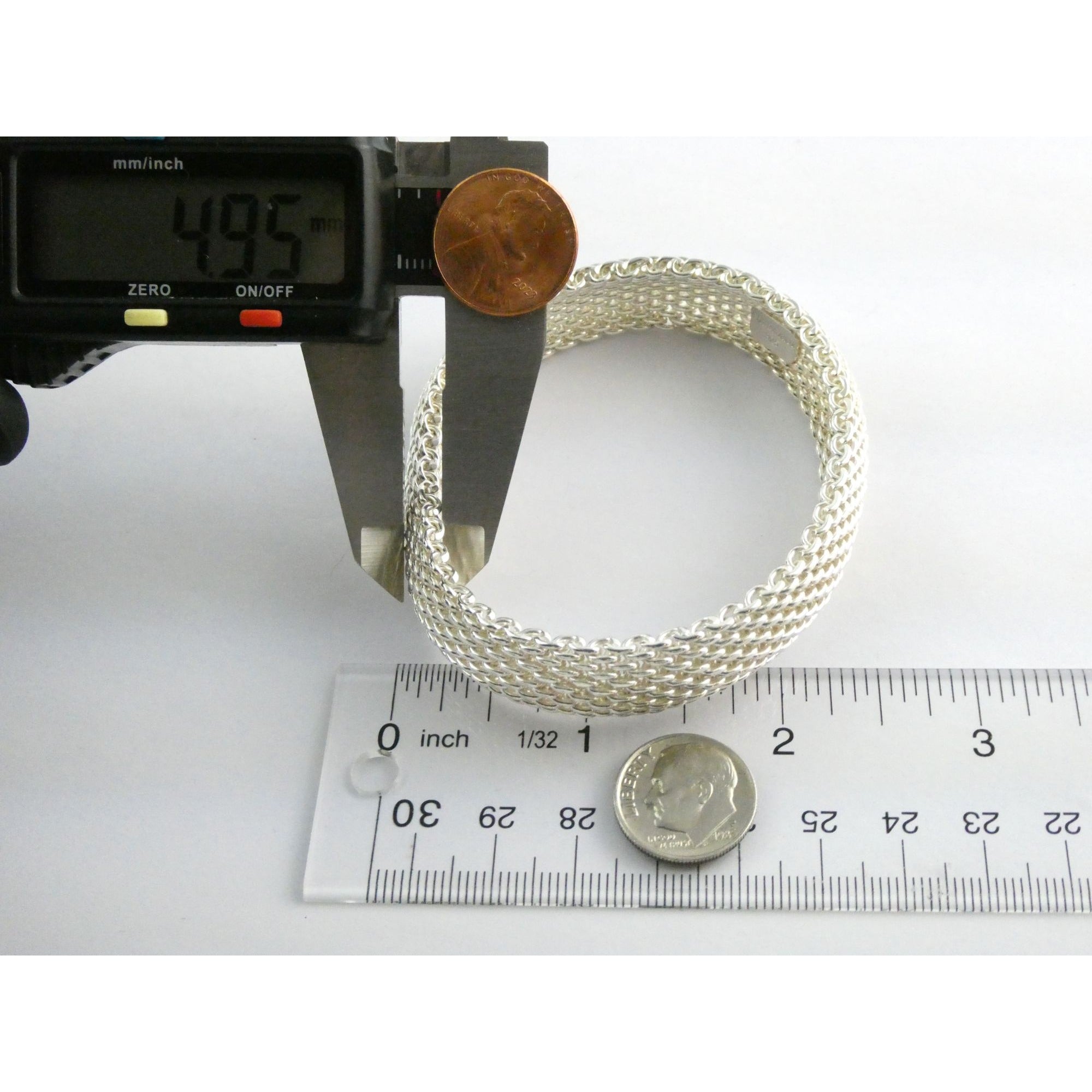 Tiffany & Co Somerset Sterling Silver Mesh Bracelet 925 7.75 Inches 54g Weight
