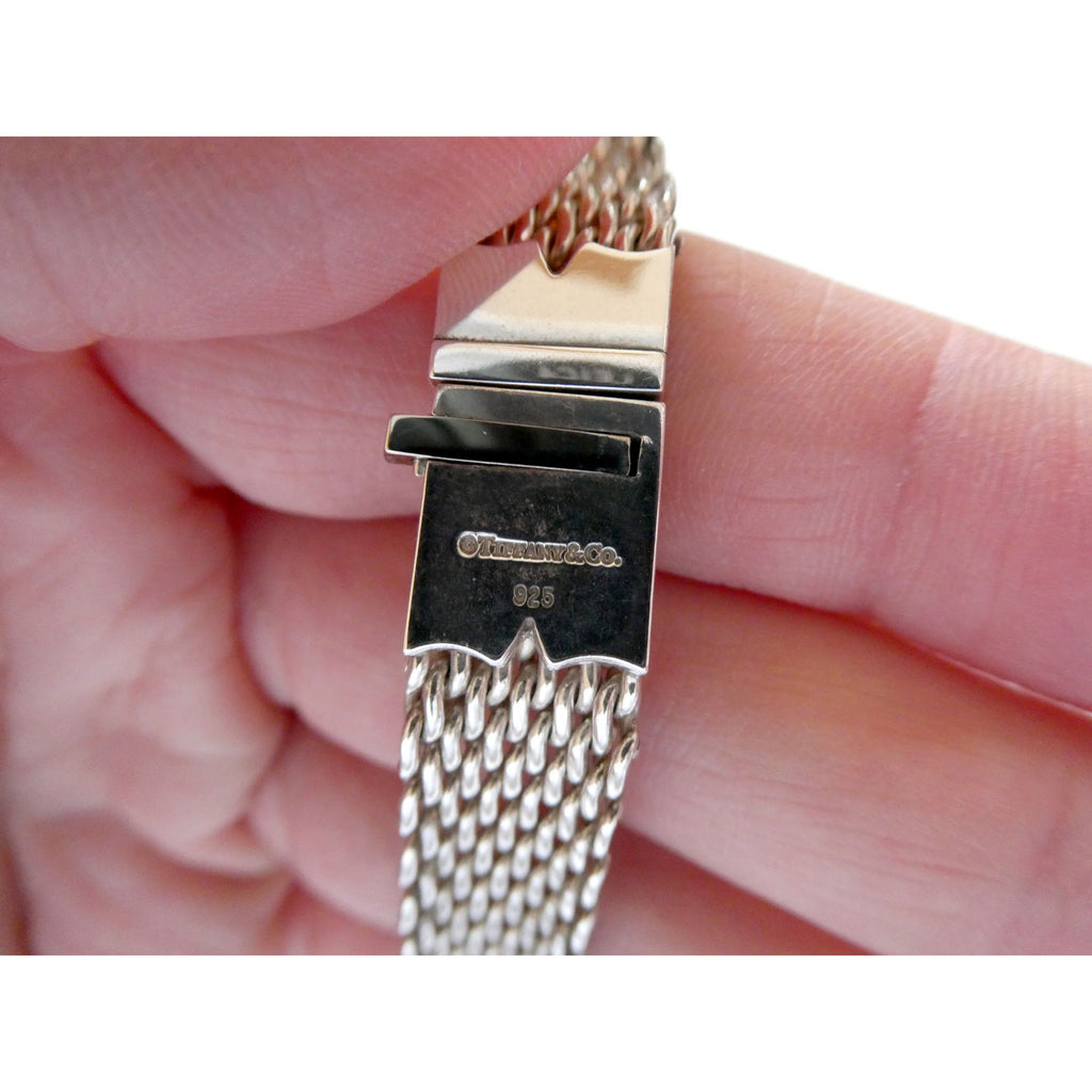 Tiffany & Co Somerset Sterling Silver Mesh Bracelet 925 7.75 Inches 54g Weight