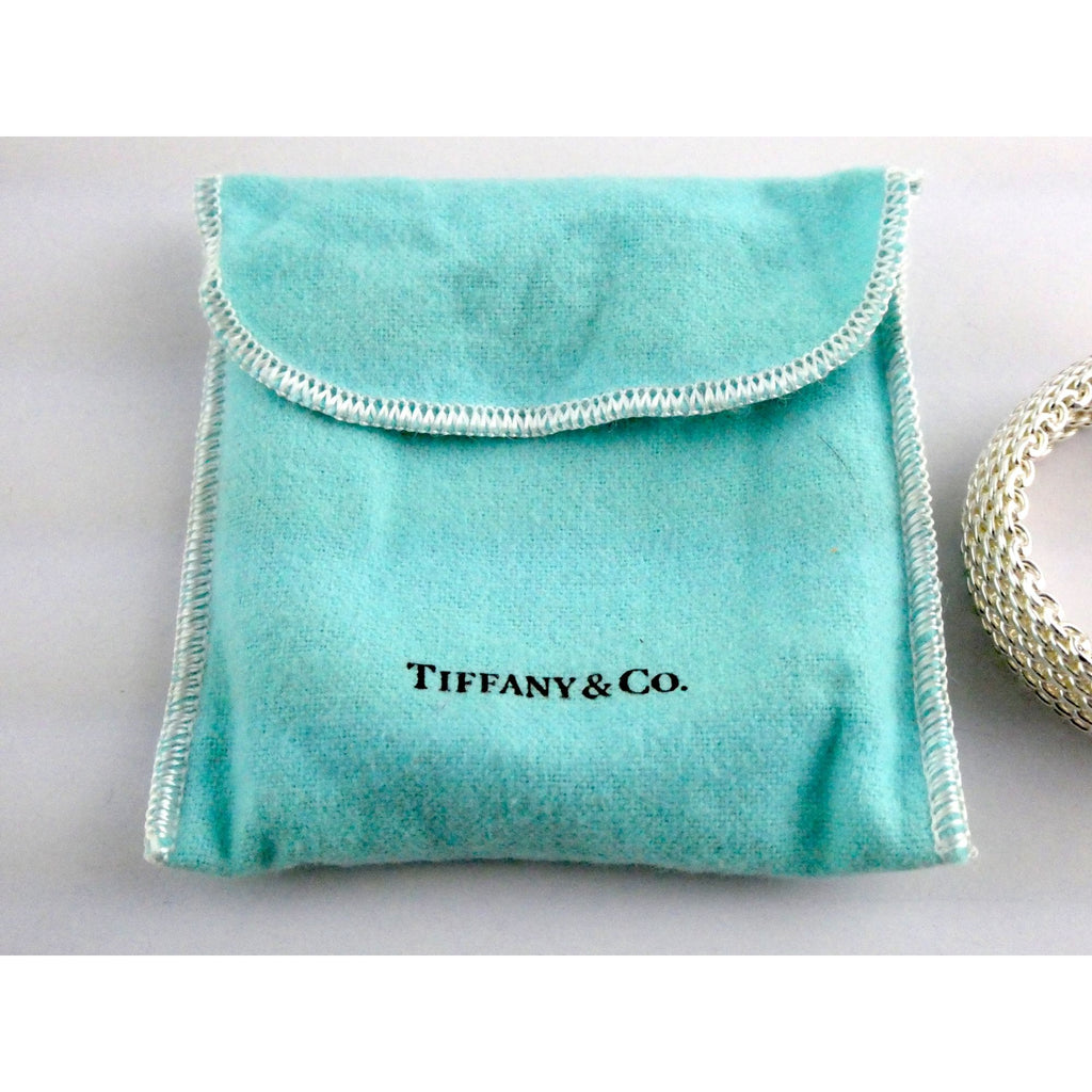 Tiffany & Co Somerset Sterling Silver Mesh Bracelet 925 7.75 Inches 54g Weight