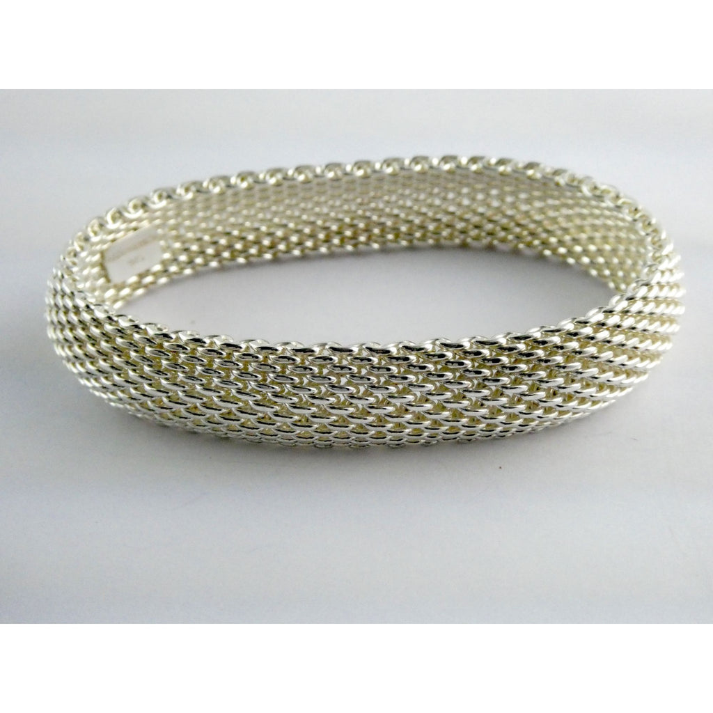 Tiffany & Co Somerset Sterling Silver Mesh Bracelet 925 7.75 Inches 54g Weight