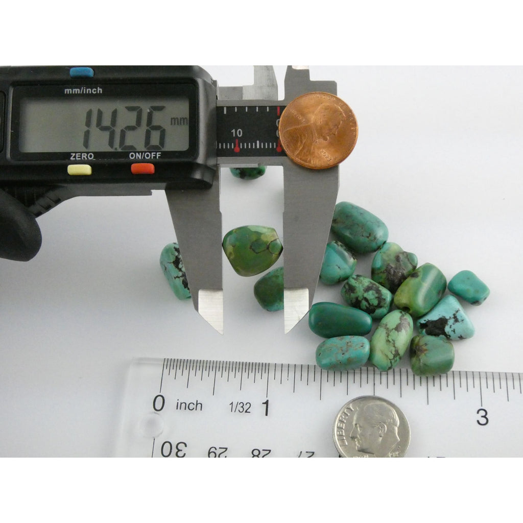Group of 17 Loose Turquoise Drilled Beads Total Weight 23.3g Varied Sizes