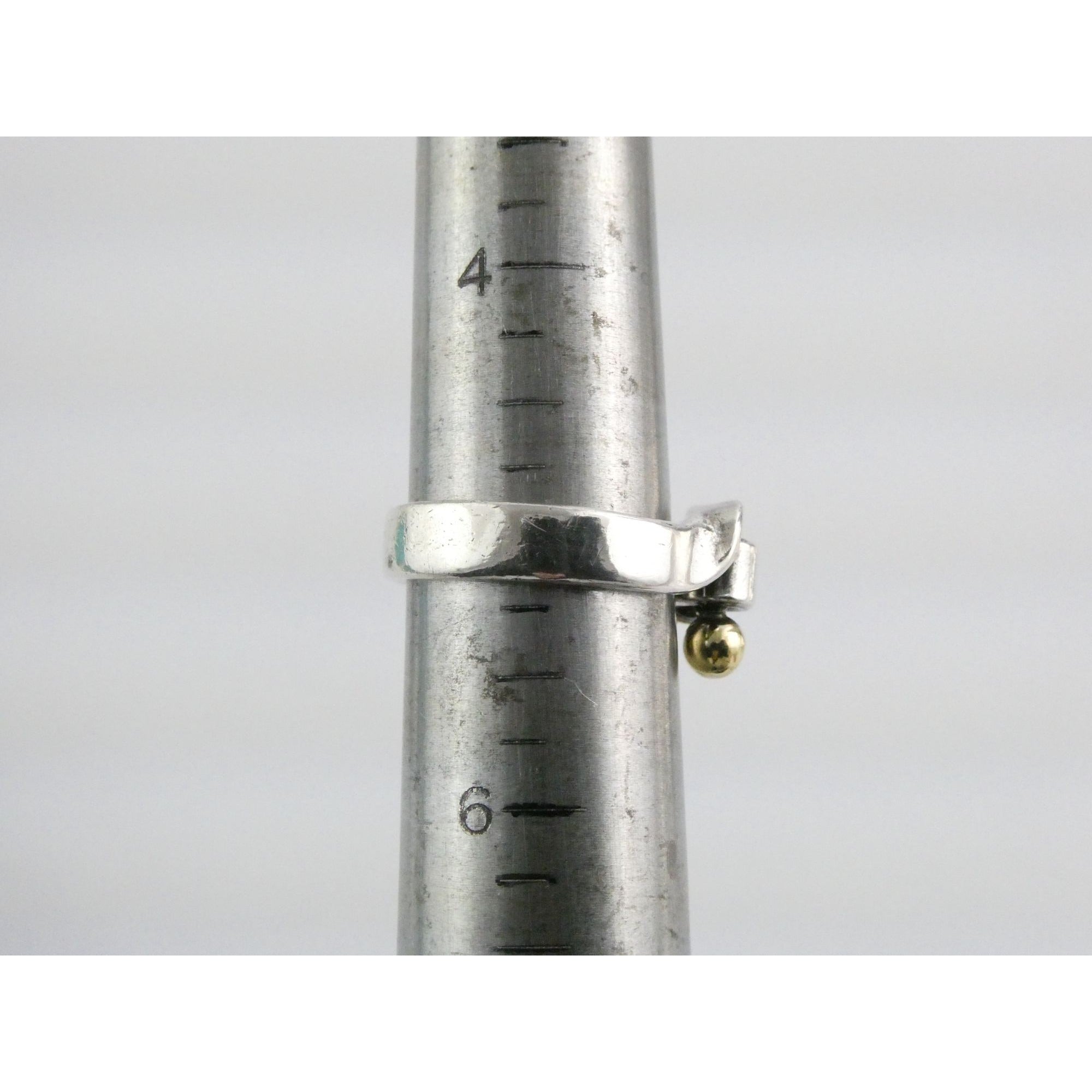Tiffany and Co Hook and Eye Sterling Silver 18k Yellow Gold Ring Size 5 4.3g