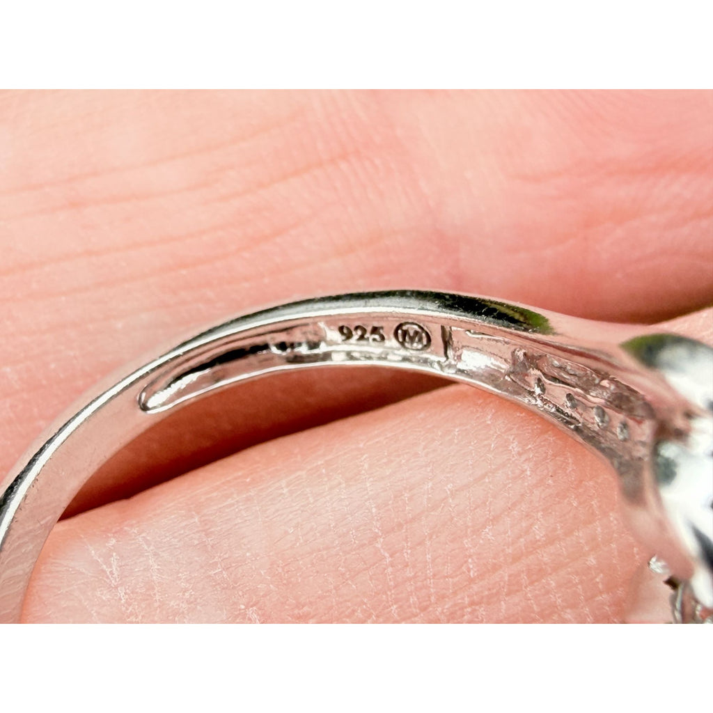 Designer Sterling Silver Lab Created Diamond Channel Set Ring 925 Size 7 2.6g